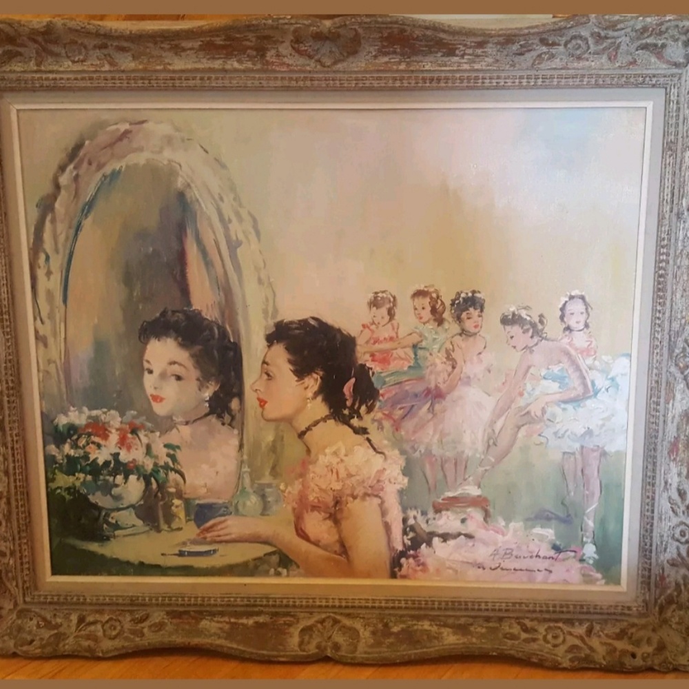 ANDRE BAUCHANT oil on canvas imported from France Featured in Louvre Museum